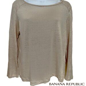 Banana Republic Champagne Shimmer Linen Sweater, EUC